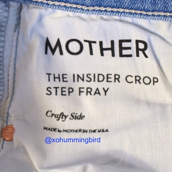 MOTHER | The Insider Crop Step Fray Embroidered Jeans (Crafty Side) Size 32 NWT - Picture 7 of 7